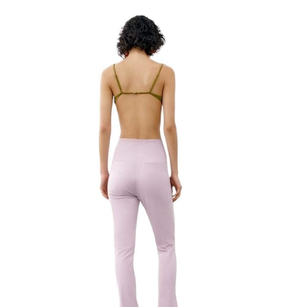 ZARA FLAT PANTS WITH SLITS LILAC SIZE M  | 2432/742/629 - Picture 2 of 4